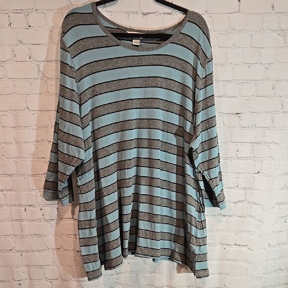 CJ Banks Striped Plus Size 3X Top - Picture 1 of 11